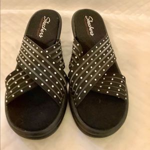 SKECHERS Memory foam slide sandals black